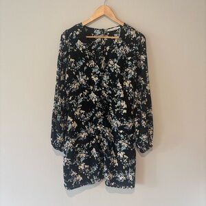 ABERCROMBIE & FITCH Women’s Long Sleeve Floral Mini Dress Size Large Like New